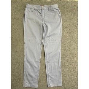 Chicos Stretch Pants Baby Blue Womens 12 (2) Straight Leg Mid Rise